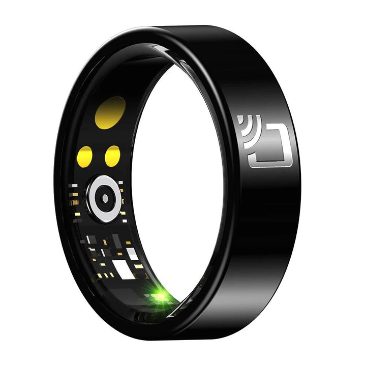 Ceramic Smart Ring with NFC Access Control | Heart Rate, Blood Pressure &amp; Oxygen Monitoring | IP68 Waterproof 7mm Design