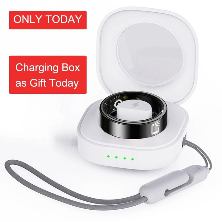Ceramic Smart Ring with NFC Access Control | Heart Rate, Blood Pressure &amp; Oxygen Monitoring | IP68 Waterproof 7mm Design