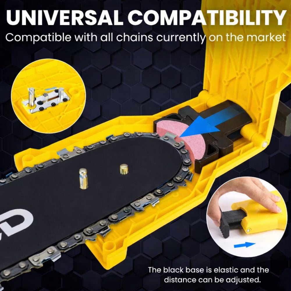 Chainsaw Sharpener Tool | Universal Fit for 1 and 2 Hole Guide Bars | Fast 3 Minute Touch Ups For Home, Camp and Job Sites