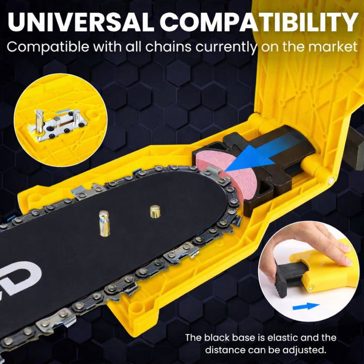 Chainsaw Sharpener Tool | Universal Fit for 1 and 2 Hole Guide Bars | Fast 3 Minute Touch Ups For Home, Camp and Job Sites