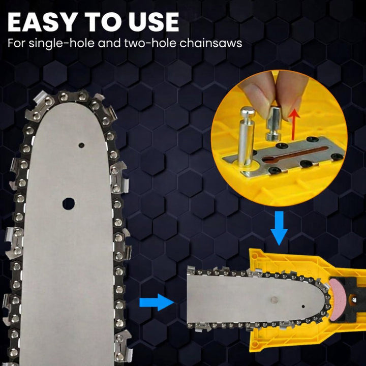 Chainsaw Sharpener Tool | Universal Fit for 1 and 2 Hole Guide Bars | Fast 3 Minute Touch Ups For Home, Camp and Job Sites
