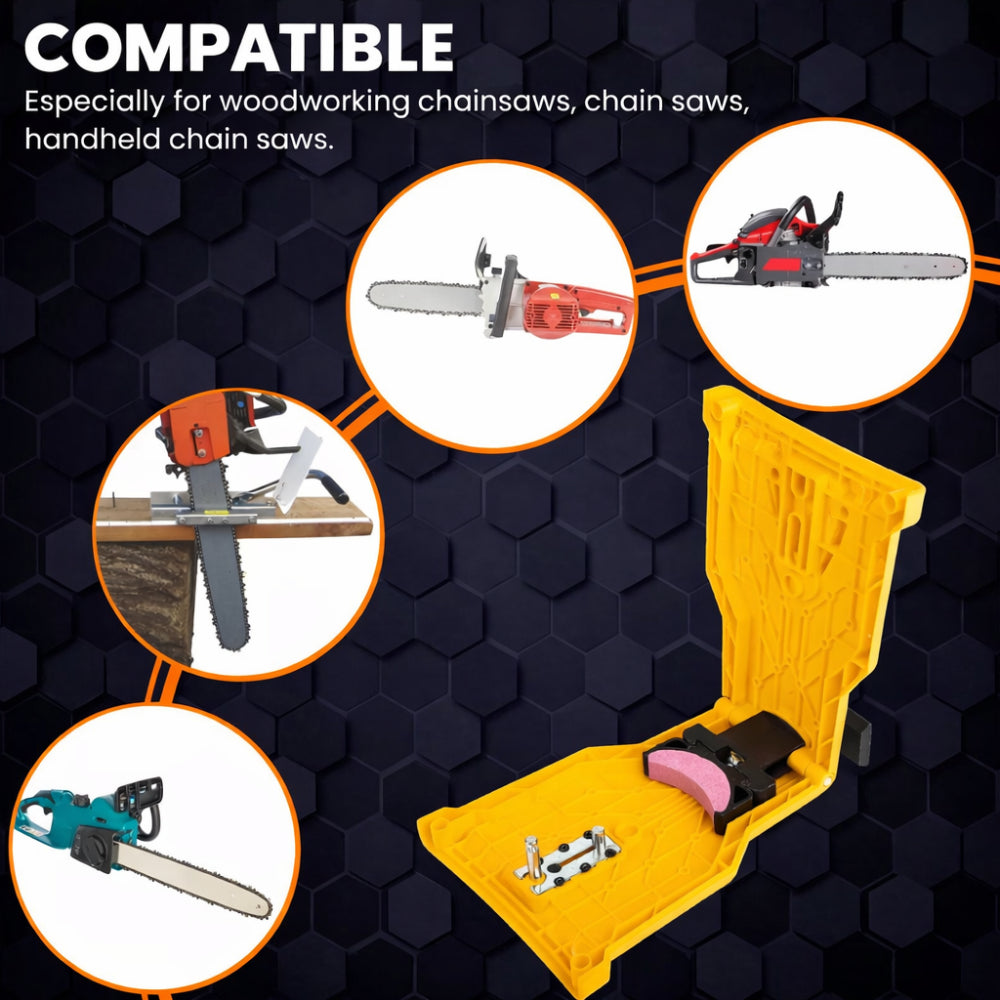 Chainsaw Sharpener Tool | Universal Fit for 1 and 2 Hole Guide Bars | Fast 3 Minute Touch Ups For Home, Camp and Job Sites