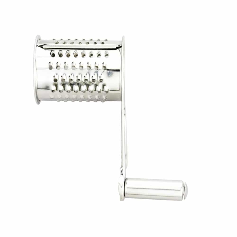Cheese Grater Set Stainless Steel | 4-Piece Rotary Drums with Crank Handle | Dishwasher-Safe for Cheese, Chocolate &amp; Nuts