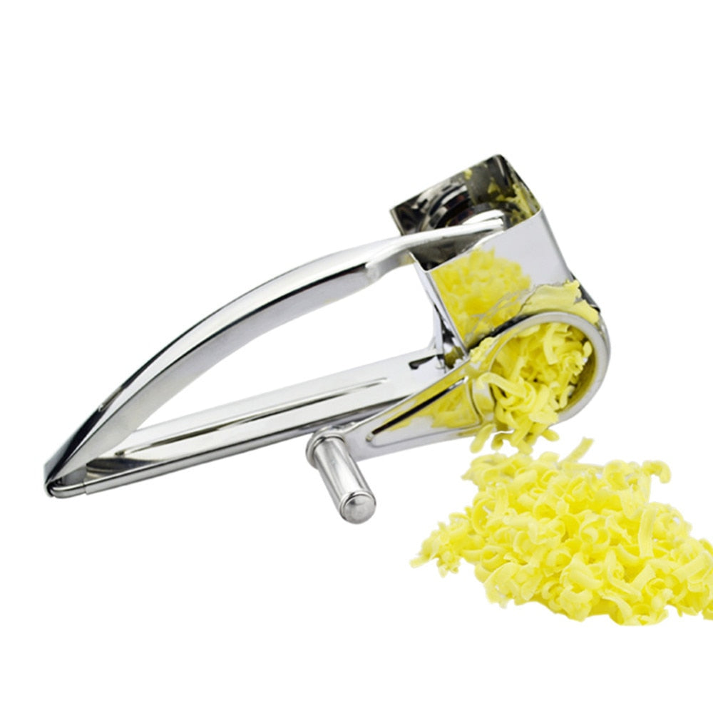 Cheese Grater Set Stainless Steel | 4-Piece Rotary Drums with Crank Handle | Dishwasher-Safe for Cheese, Chocolate & Nuts