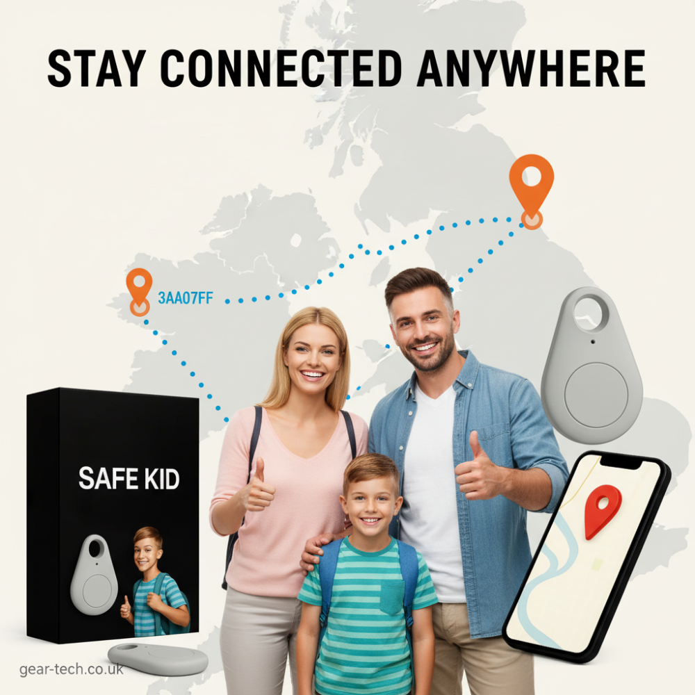 Child GPS Location Tracker | Real-Time Tracking, SOS Alerts &amp; Bluetooth | Waterproof IP67 with 5-Day Battery Life