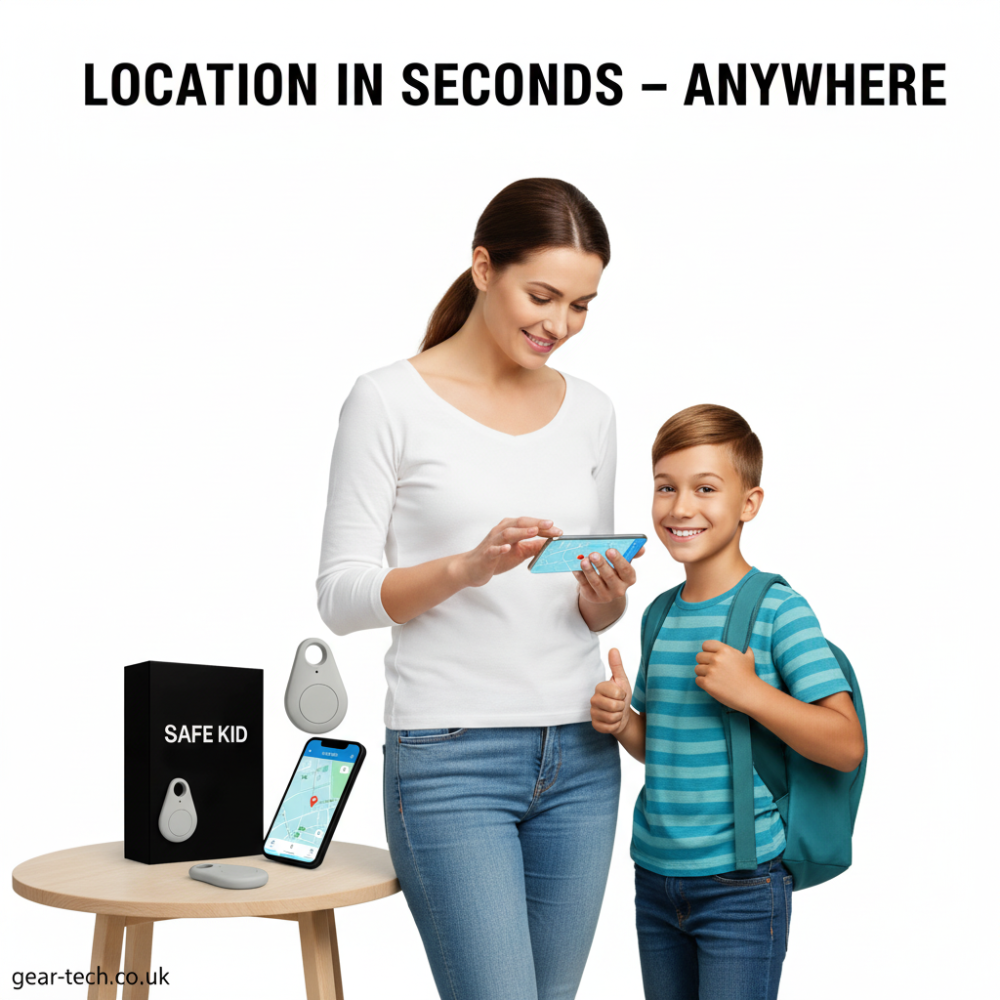 Child GPS Location Tracker | Real-Time Tracking, SOS Alerts &amp; Bluetooth | Waterproof IP67 with 5-Day Battery Life