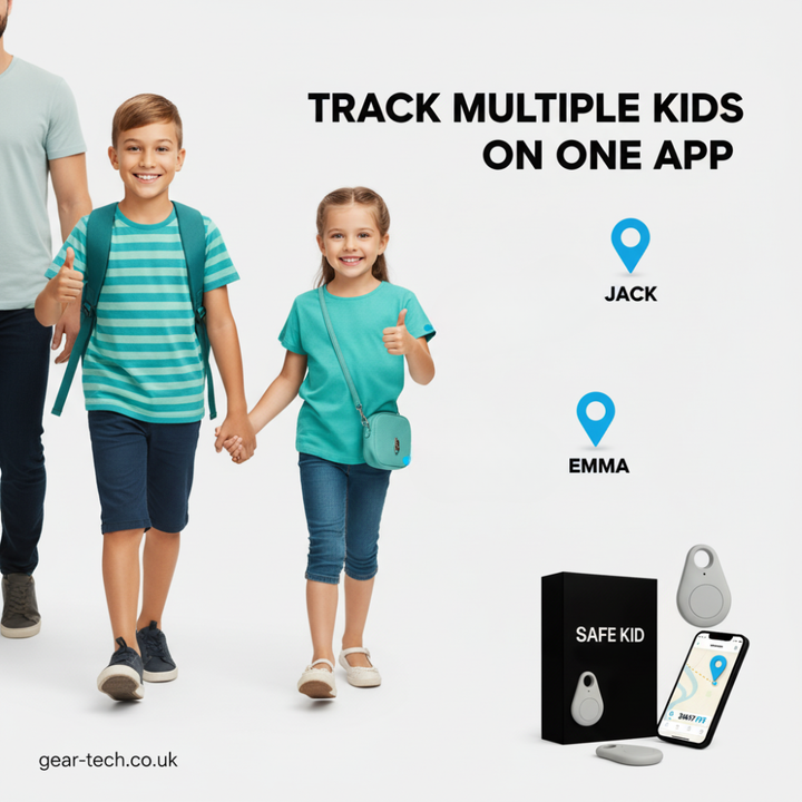 Child GPS Location Tracker | Real-Time Tracking, SOS Alerts &amp; Bluetooth | Waterproof IP67 with 5-Day Battery Life