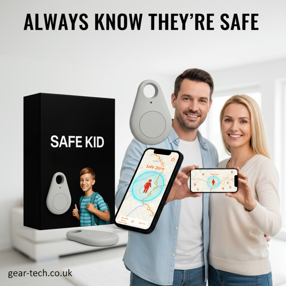 Child GPS Location Tracker | Real-Time Tracking, SOS Alerts &amp; Bluetooth | Waterproof IP67 with 5-Day Battery Life
