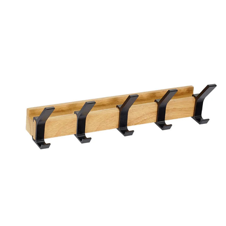 Coat Rack | Folding Dual Hooks On A Wall Mounted Rail