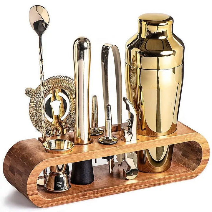 Cocktail Set Stainless Steel | 10-Piece Home Bar Tool Kit with Shaker &amp; Ice Tongs | Rust-Resistant, Easy to Clean