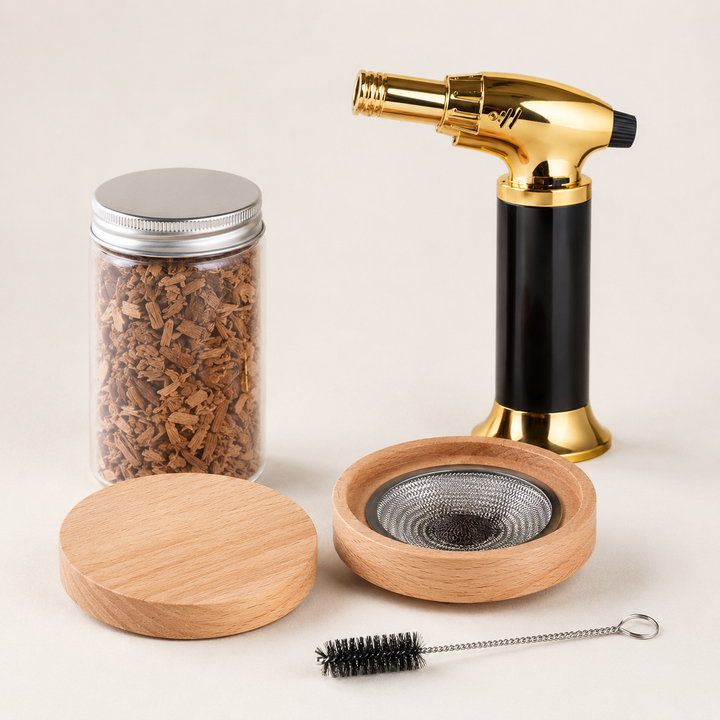 Cocktail Smoker Kit Torch Wood Chips Cleaning Brush