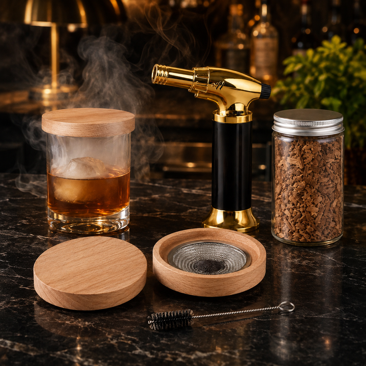 Cocktail Smoker Kit Torch Wood Chips Cleaning Brush