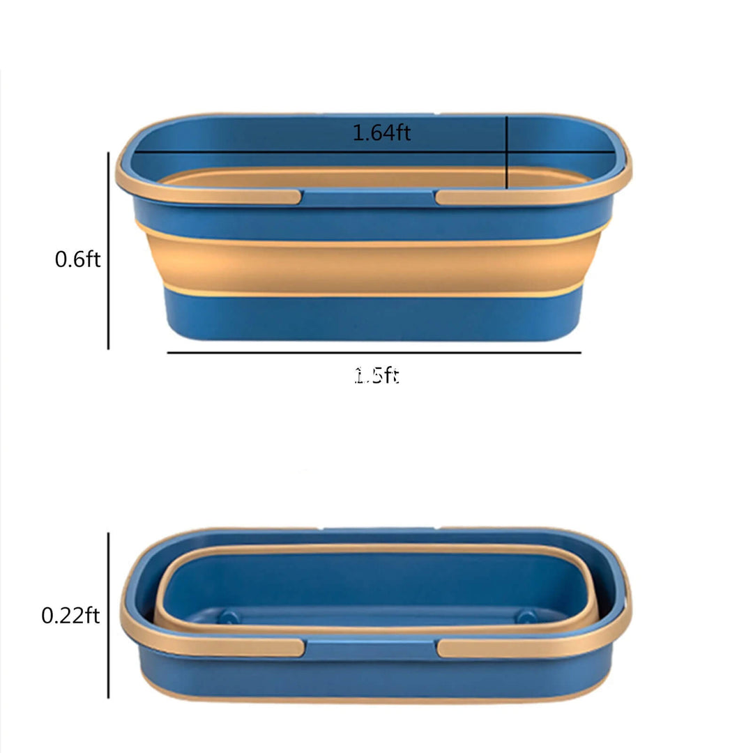 Collapsible Mop Bucket | Folds Flat for Compact Storage | Lightweight with Wide Opening and Integrated Carry Handle