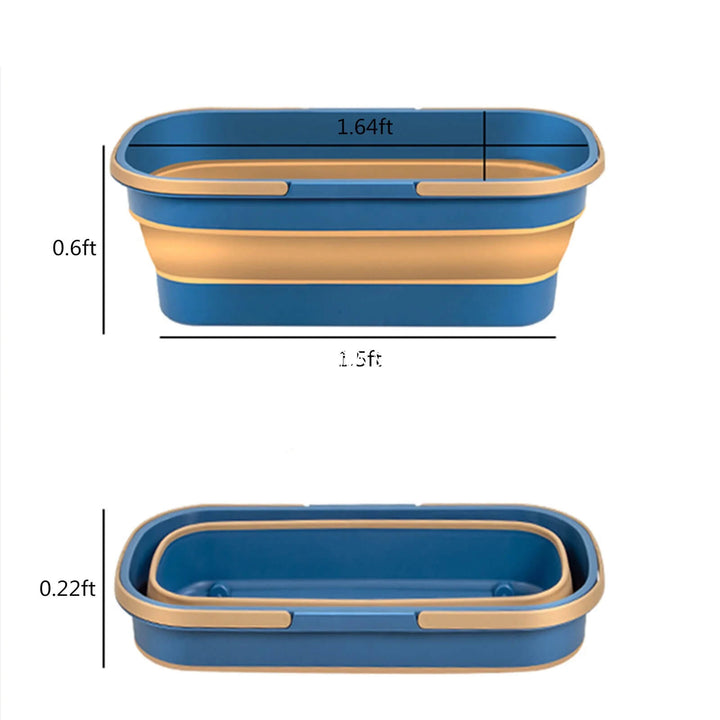 Collapsible Mop Bucket | Folds Flat for Compact Storage | Lightweight with Wide Opening and Integrated Carry Handle