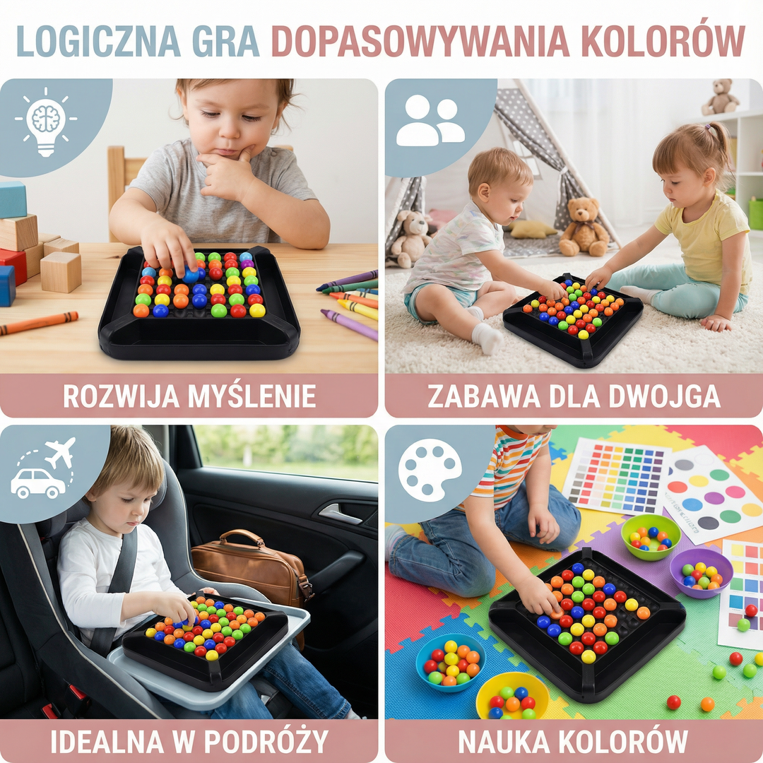 Colour Matching Game Board | Logic, Memory &amp; Pattern Recognition Play | Compact Screen-Free Family Game for All Ages
