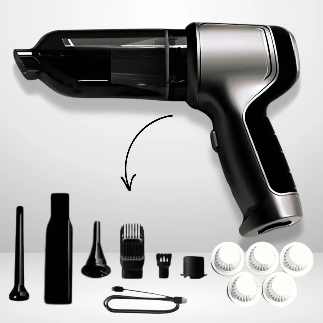 Compact Cordless Handheld Vacuum | High Suction Power for Car & Home Interior | USB-C Rechargeable & Lightweight