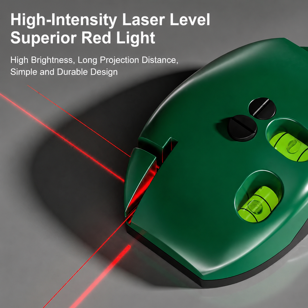 Compact Laser Level | Handheld Spirit Level with Bubble Vials & Beam