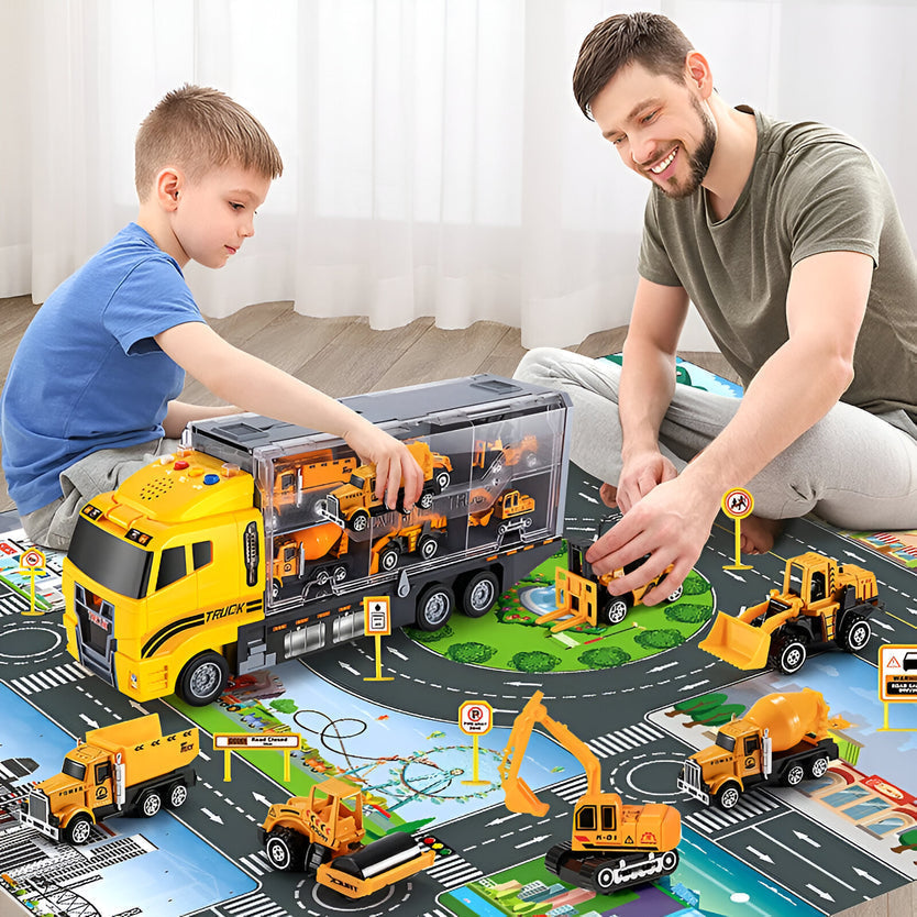 Construction Toy Set | Vehicles &amp; Assembly Tools | Non-Toxic | STEM Learning | Ages 3+