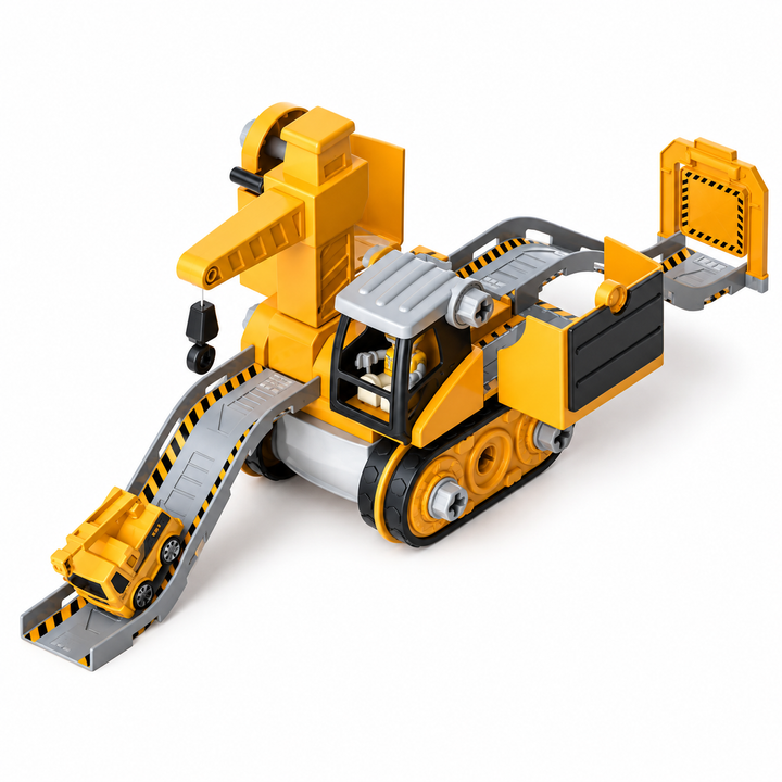 Construction Toy Take-Apart Screw-Together with Movable Crane Arm