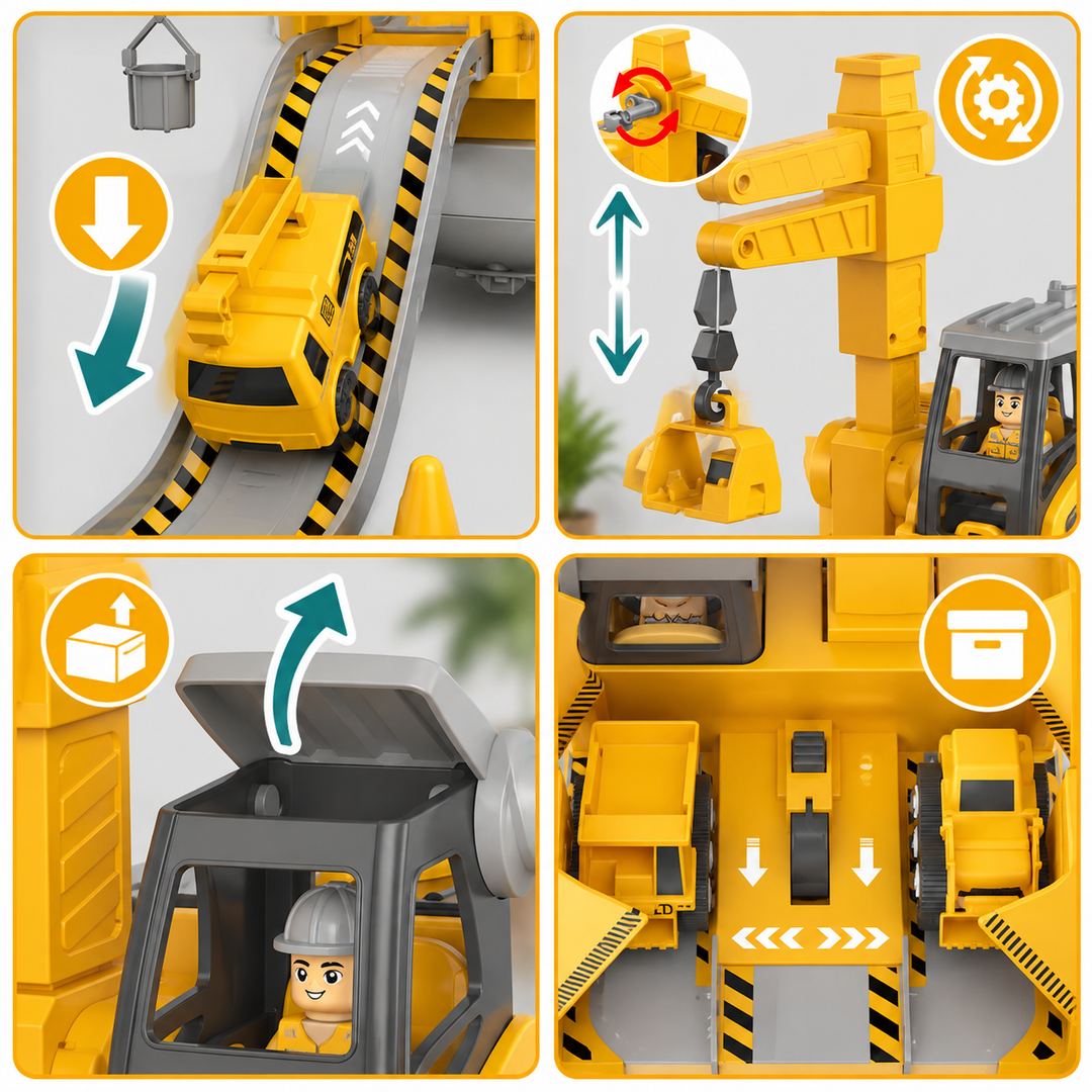 Construction Toy Take-Apart Screw-Together with Movable Crane Arm