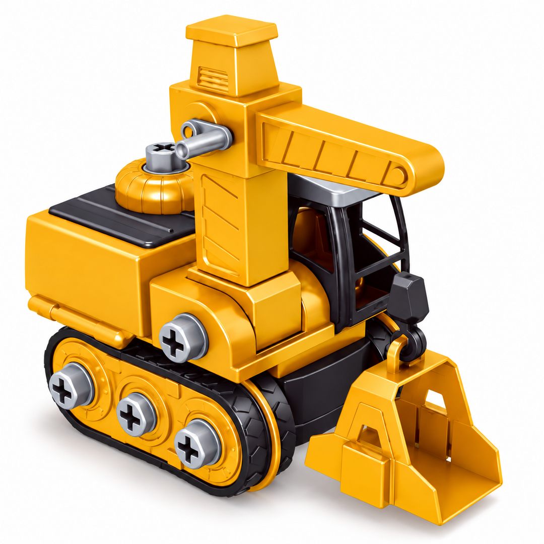 Construction Toy Take-Apart Screw-Together with Movable Crane Arm