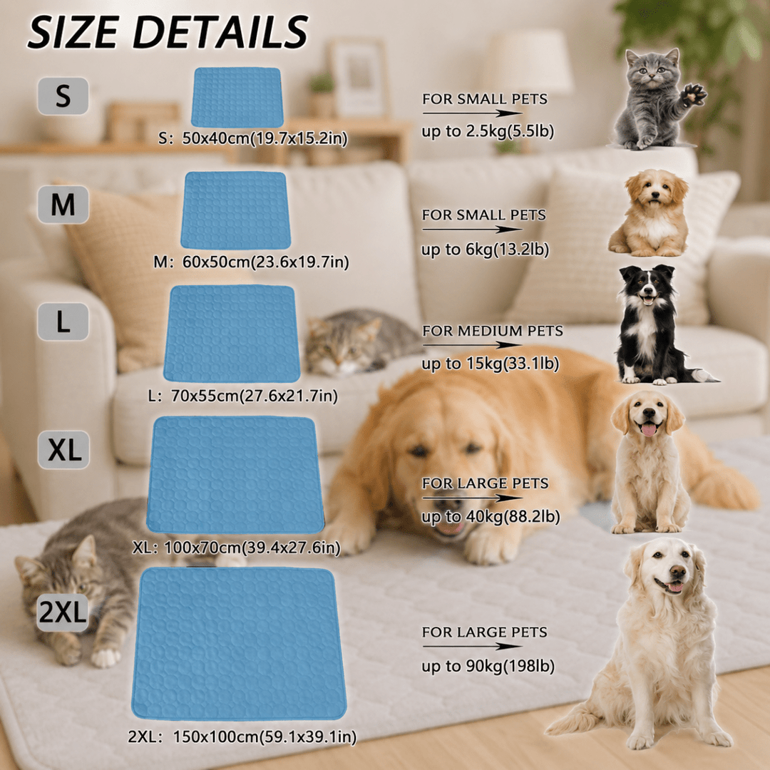Cooling Mat for Dogs and Cats | Quilted Cool-Touch Pet Mat with Bound Edge