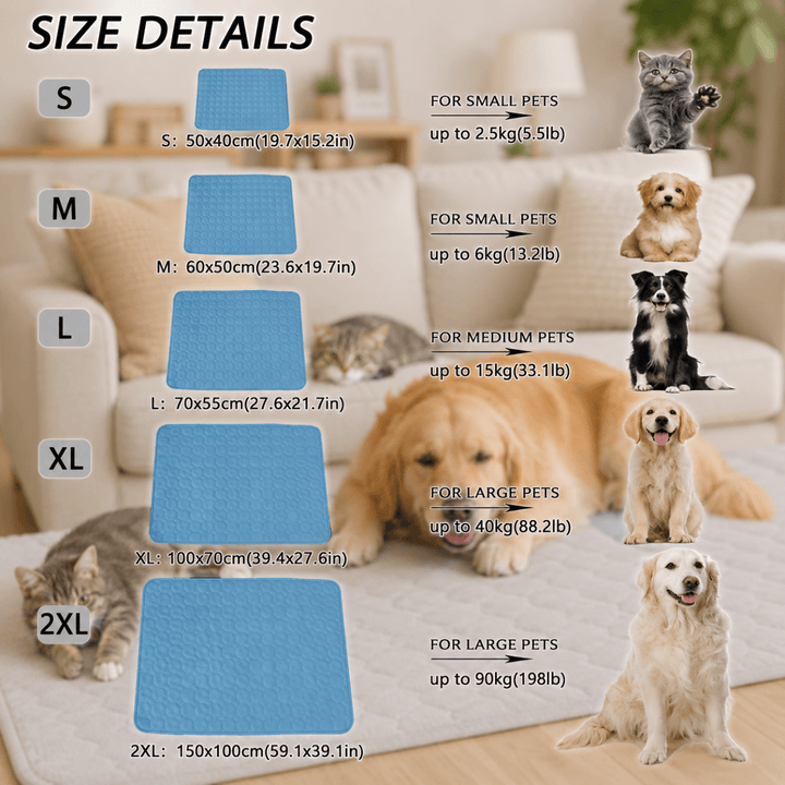 Cooling Mat for Dogs and Cats | Quilted Cool-Touch Pet Mat with Bound Edge