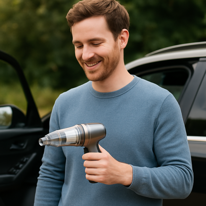 Cordless Car Vacuum Cleaner | Compact Handheld Design for Seats &amp; Carpets | Rechargeable Battery, No Car Charger Needed