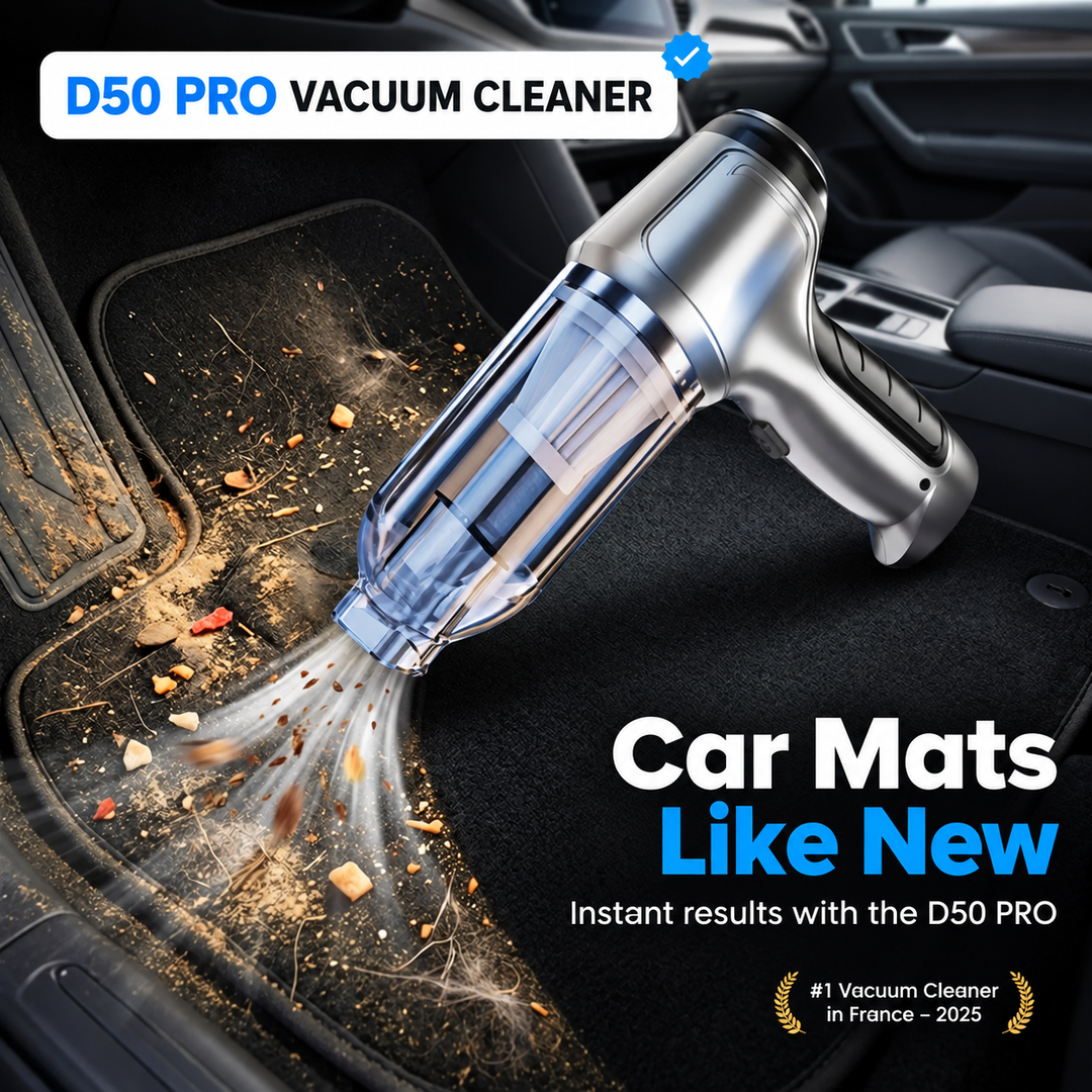 Cordless Car Vacuum Cleaner | Compact Handheld Design for Seats &amp; Carpets | Rechargeable Battery, No Car Charger Needed