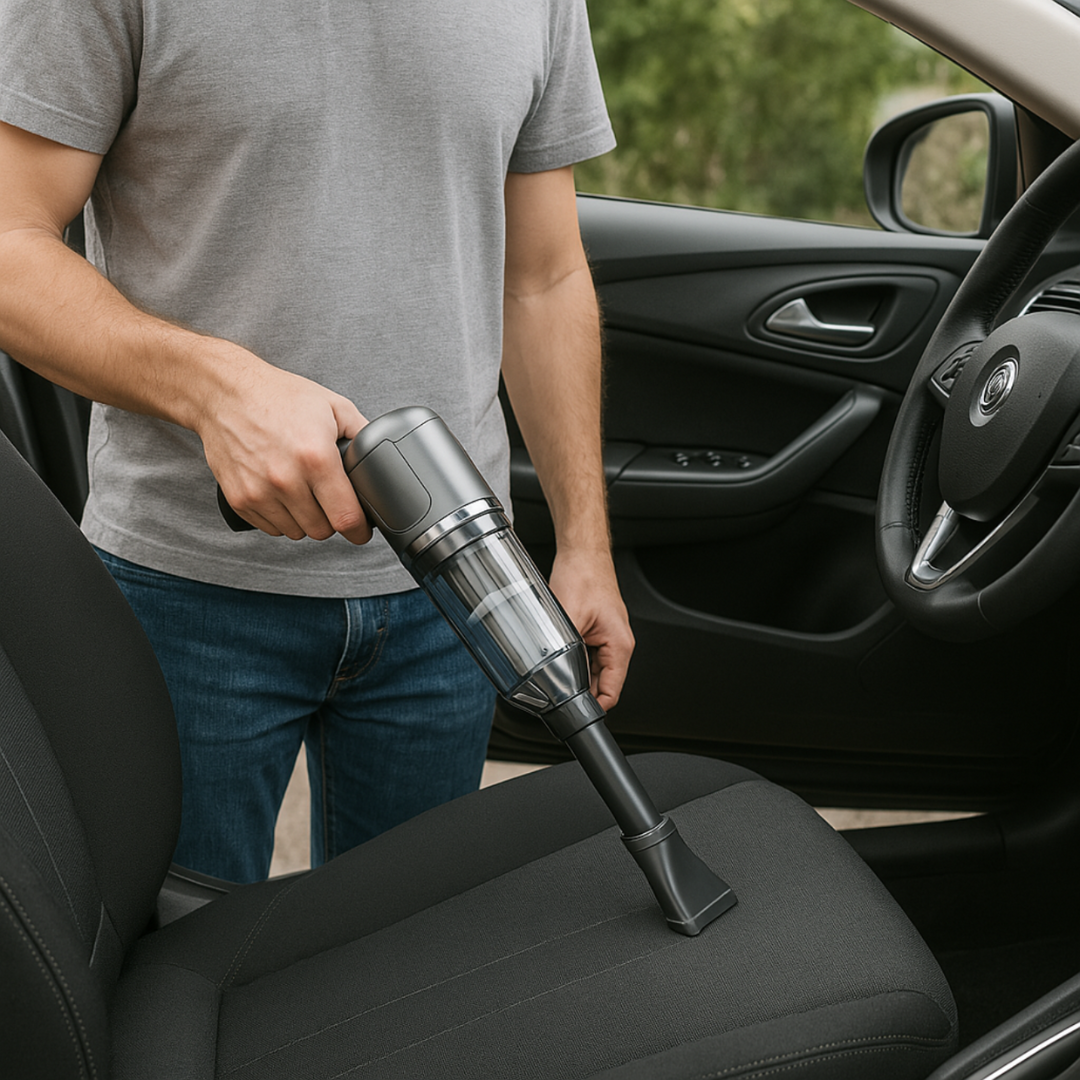 Cordless Car Vacuum Cleaner | Compact Handheld Design for Seats & Carpets | Rechargeable Battery, No Car Charger Needed