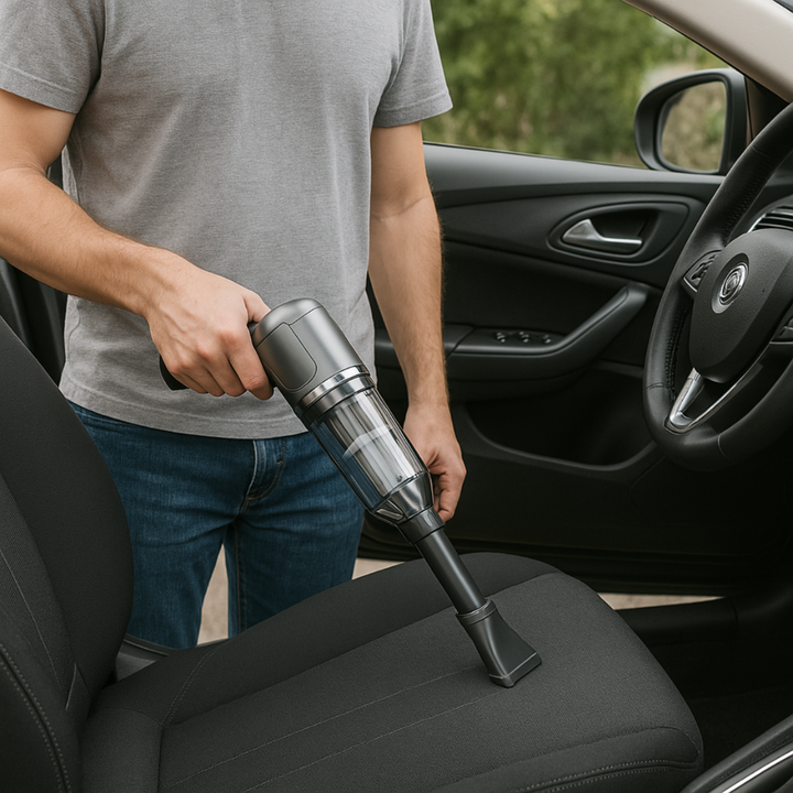 Cordless Car Vacuum Cleaner | Compact Handheld Design for Seats &amp; Carpets | Rechargeable Battery, No Car Charger Needed