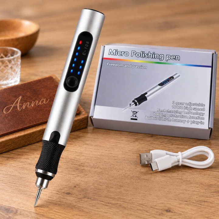 Cordless Engraving Pen Rechargeable USB-C 3-Speed with 18,000 RPM Motor