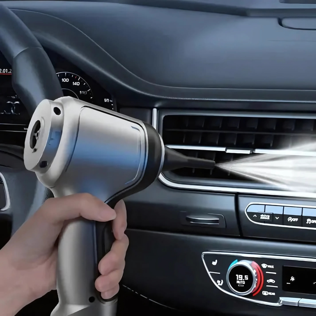 Cordless Handheld Vacuum 2-in-1 | Suction and Blow Function | USB Rechargeable for Car and Home with Interchangeable Nozzles