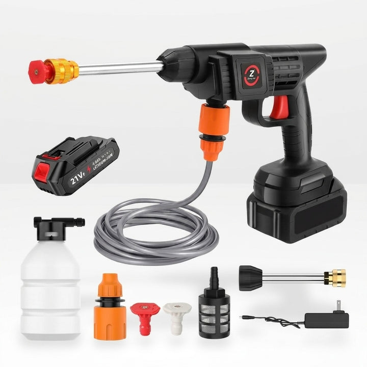 Cordless Pressure Washer | 50 Bar | 21V 10000mAh | 10m Jet Range | 60 Min Battery | Car &amp; Patio