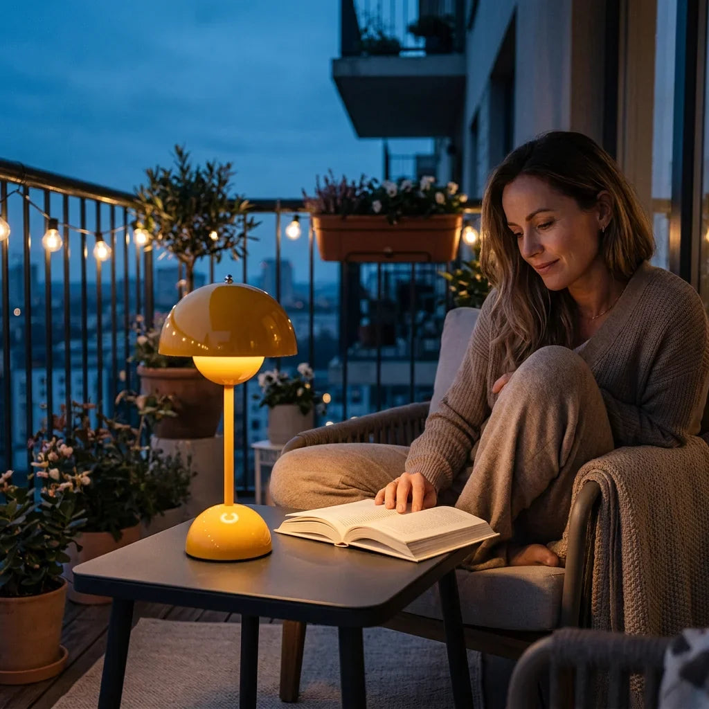Cordless Touch Table Lamp | Touch-Dimming with 3 Brightness Levels | Retro-Style Lighting for Desks, Shelves and Bedside Tables