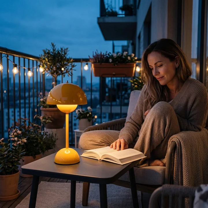 Cordless Touch Table Lamp | Touch-Dimming with 3 Brightness Levels | Retro-Style Lighting for Desks, Shelves and Bedside Tables