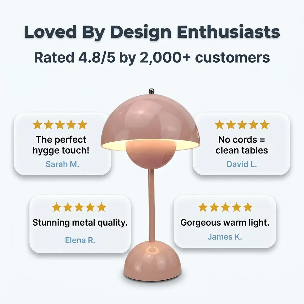 Cordless Touch Table Lamp | Touch-Dimming with 3 Brightness Levels | Retro-Style Lighting for Desks, Shelves and Bedside Tables