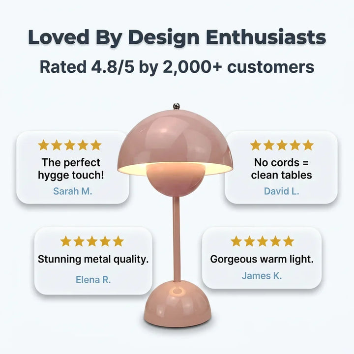 Cordless Touch Table Lamp | Touch-Dimming with 3 Brightness Levels | Retro-Style Lighting for Desks, Shelves and Bedside Tables