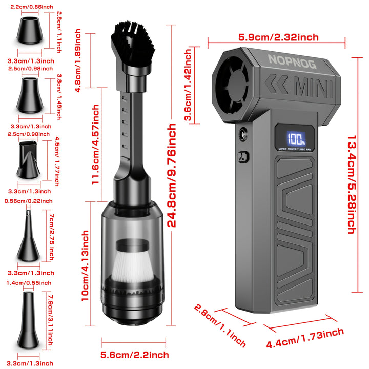Cordless Vacuum Cleaner Mini Rechargeable 2-in-1 with 130,000 RPM Motor