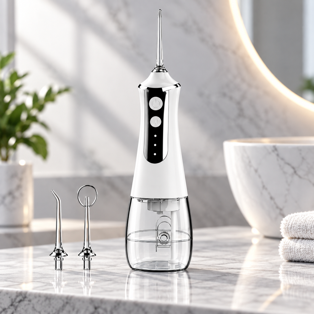 Cordless Water Flosser | 40-130 PSI, 3 Modes, 300 ml Tank | Multiple Nozzles for Braces, Gumline & Everyday Oral Care