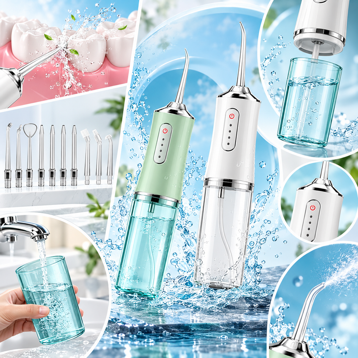 Cordless Water Flosser Rechargeable | Replaceable Nozzles | Gentle Gumline Clean for Sensitive Teeth and Fresh Breath
