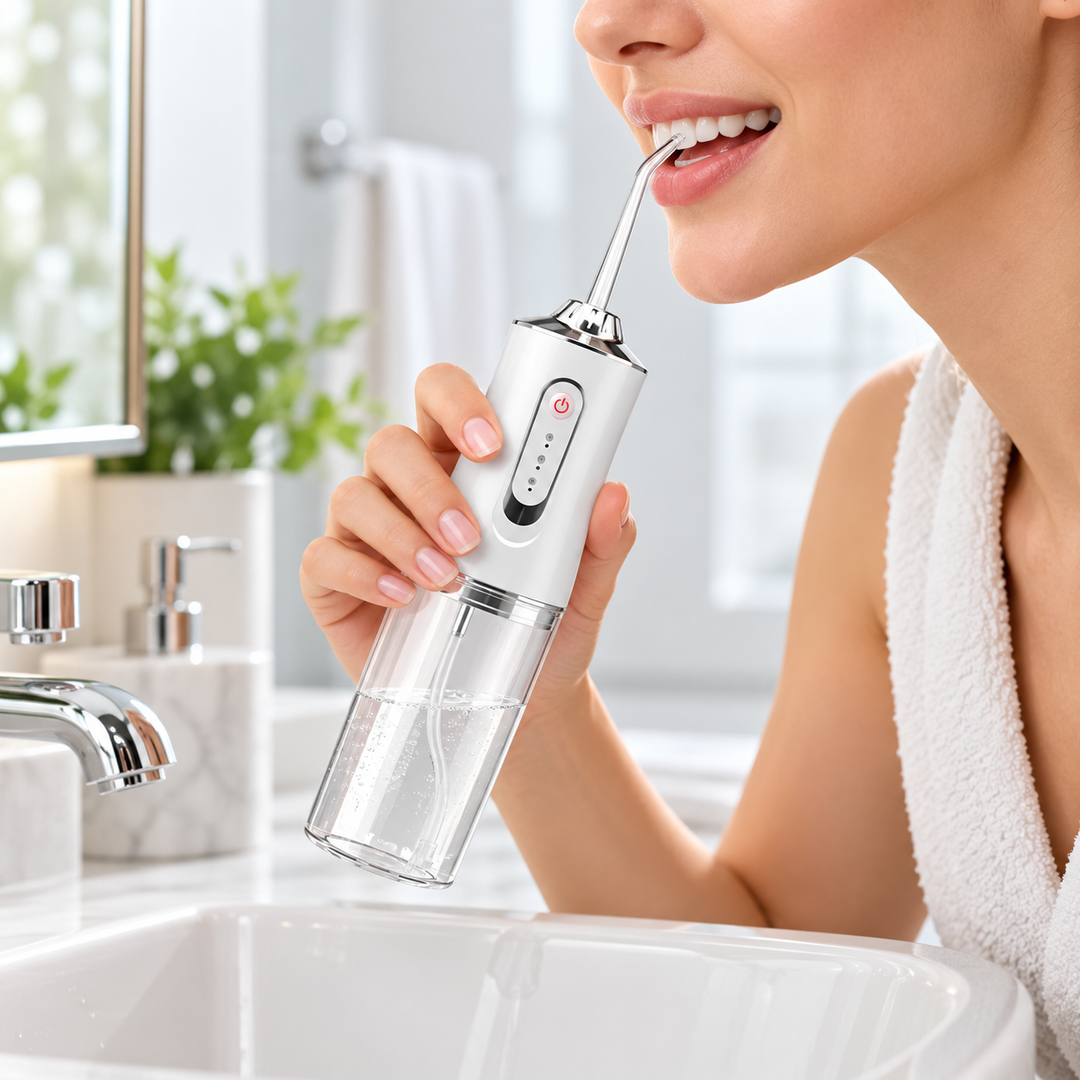 Cordless Water Flosser Rechargeable | Replaceable Nozzles | Gentle Gumline Clean for Sensitive Teeth and Fresh Breath