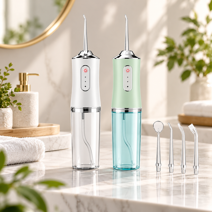 Cordless Water Flosser Rechargeable | Replaceable Nozzles | Gentle Gumline Clean for Sensitive Teeth and Fresh Breath
