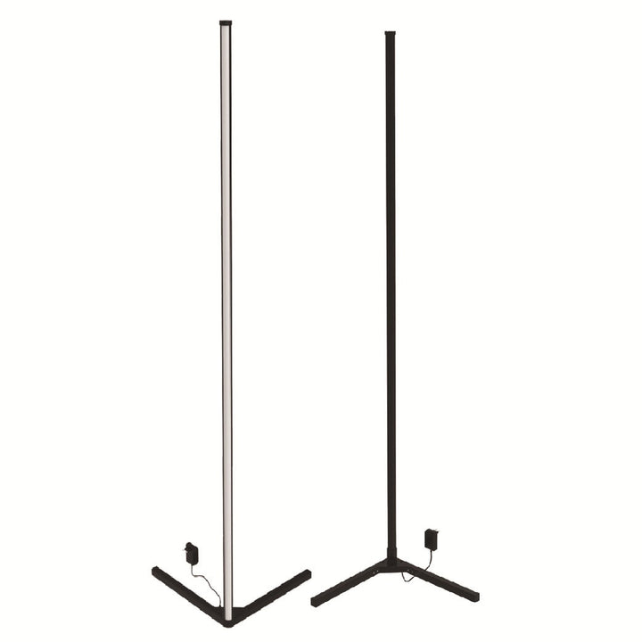 Corner Floor Lamp with RGB Colour-Changing LED | Remote Control, Aluminium Alloy | Mid-Century Corner Design, Matte Black