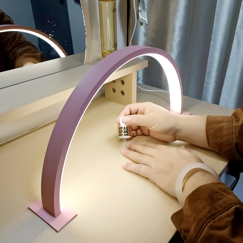 Crescent Moon Desk Lamp | Arched Strip, Twin Flat Bases