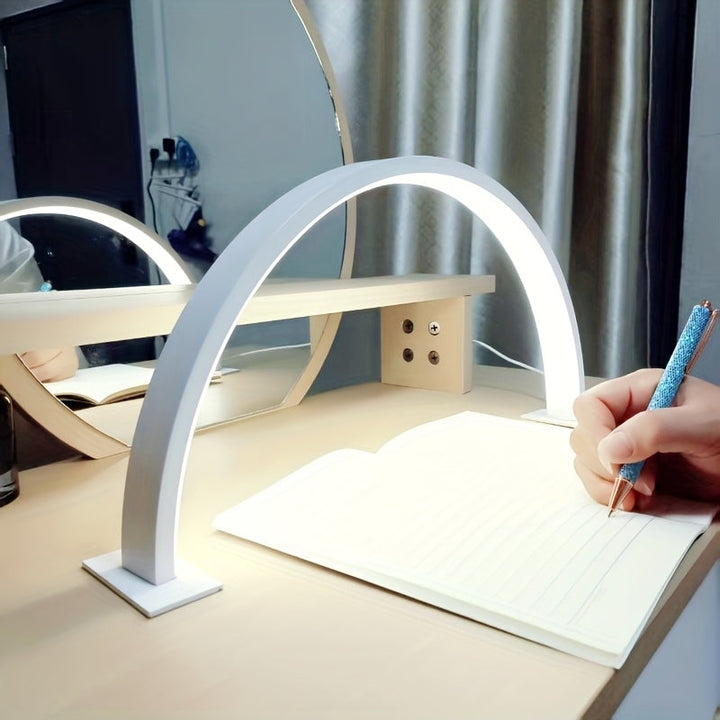 Crescent Moon Desk Lamp | Arched Strip, Twin Flat Bases