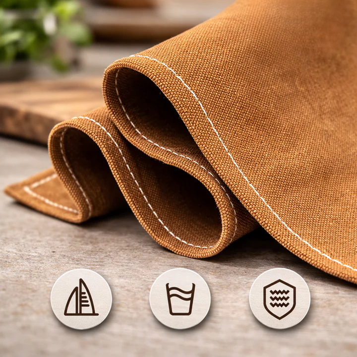 Cross-Back Work Apron Canvas Multi-Pocket Reinforced with Brass Buckles