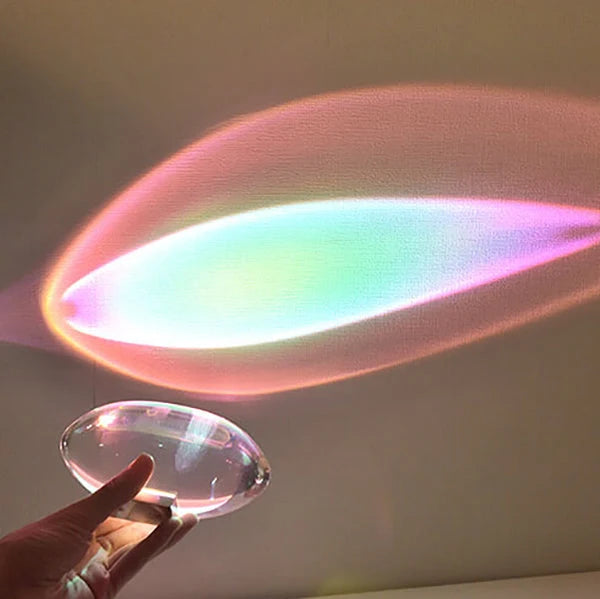 Crystal Projection Table Lamp | Clear Oval Body, Remote