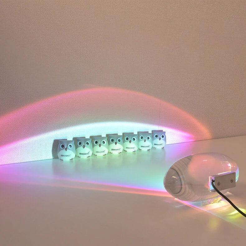 Crystal Projection Table Lamp | Clear Oval Body, Remote