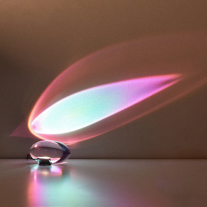 Crystal Projection Table Lamp | Clear Oval Body, Remote